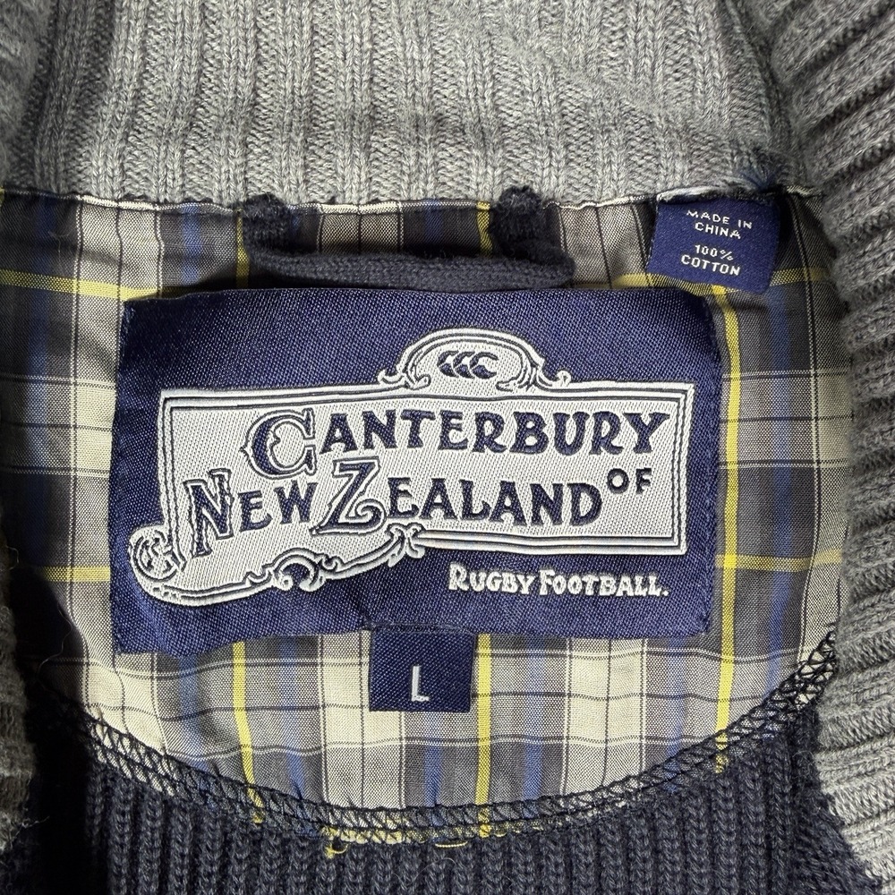 Canterbury of New Zealand Sweater Mens Size Large Navy Cardigan Rugby Football - Picture 7 of 8